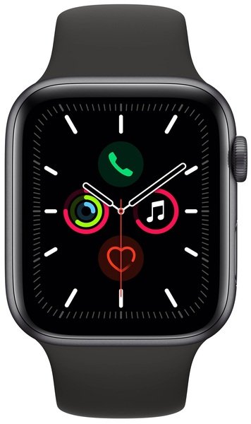 Apple Watch Series 5 (GPS   Cellular) 44mm Space Gray Aluminum Case Black Sport Band (MWW12, MWWE2)